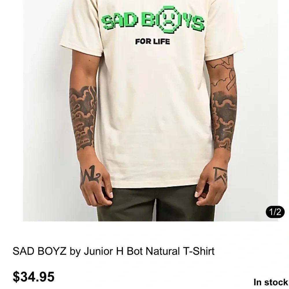 BRAND NEW WITH TAGS sad boyz T-shirt for men in size medium